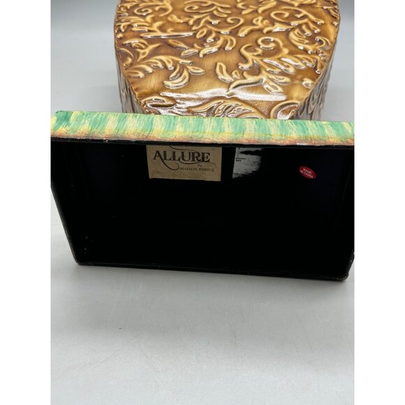 Allure Marion rouge House Vintage Style Embossed Green & Brown Vase tin READ - Picture 6 of 7